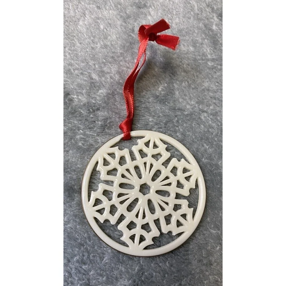 Lenox Snow Star Snowflake Christmas Ornament Vintage, Gold Trim
